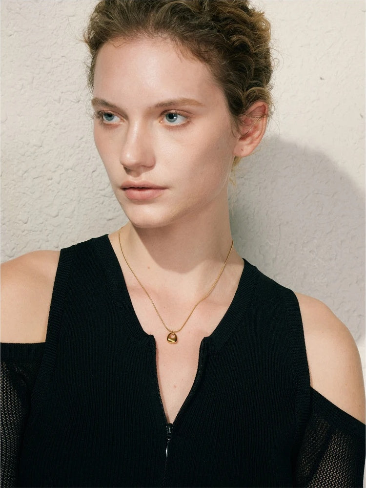 Minimalist abstract small bag pendant necklace - product image