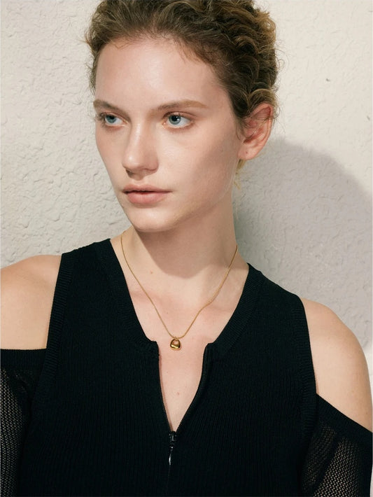 Minimalist abstract small bag pendant necklace - product image