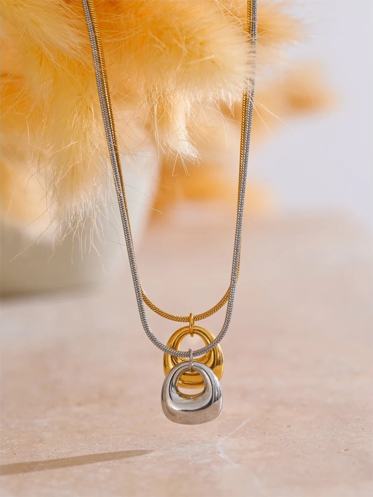 Minimalist abstract small bag pendant necklace - product image