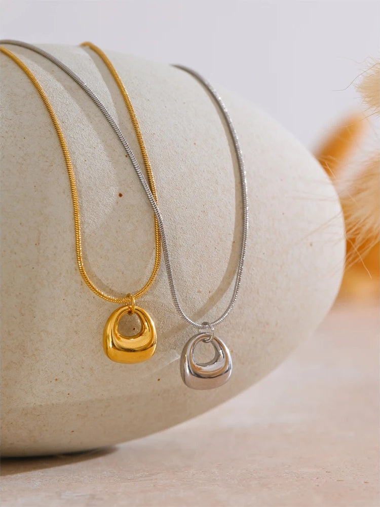 Minimalist abstract small bag pendant necklace - product image