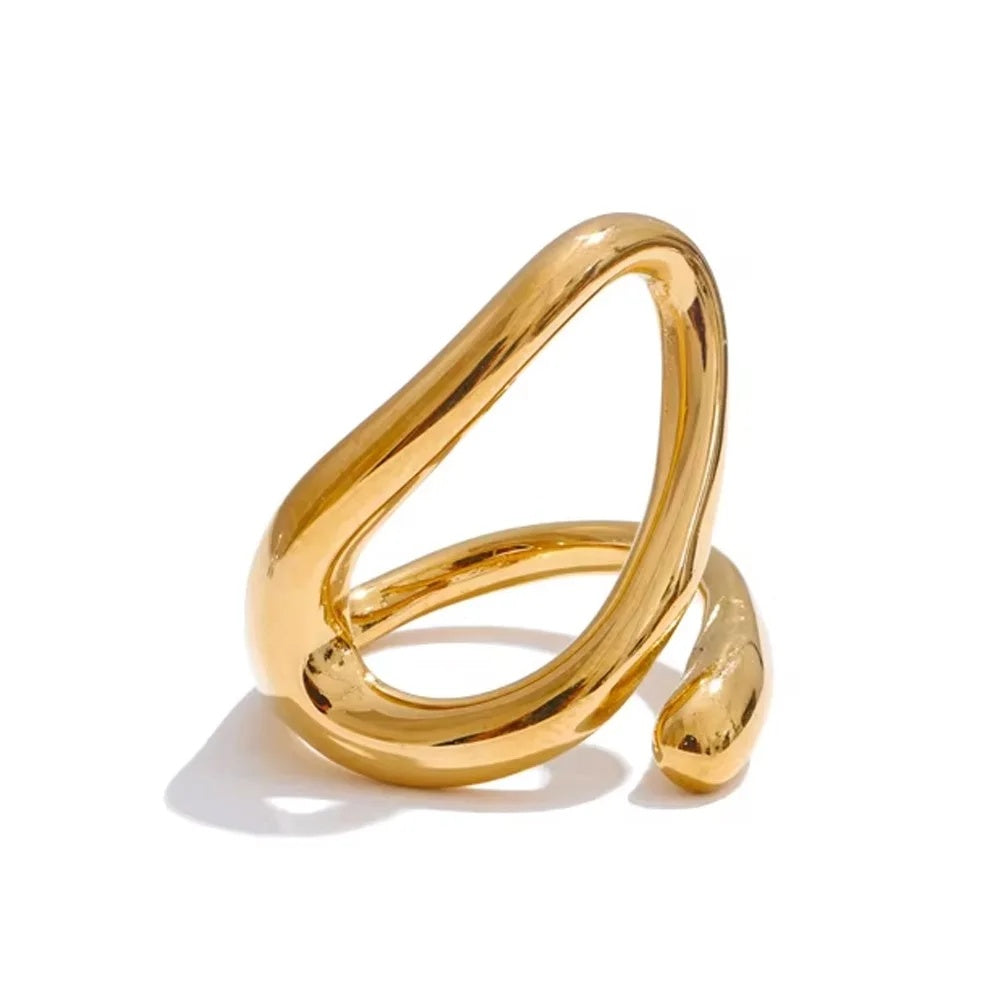 Minimalist abstract stainless steel daily ring - product image