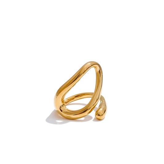 Minimalist abstract stainless steel daily ring - product image