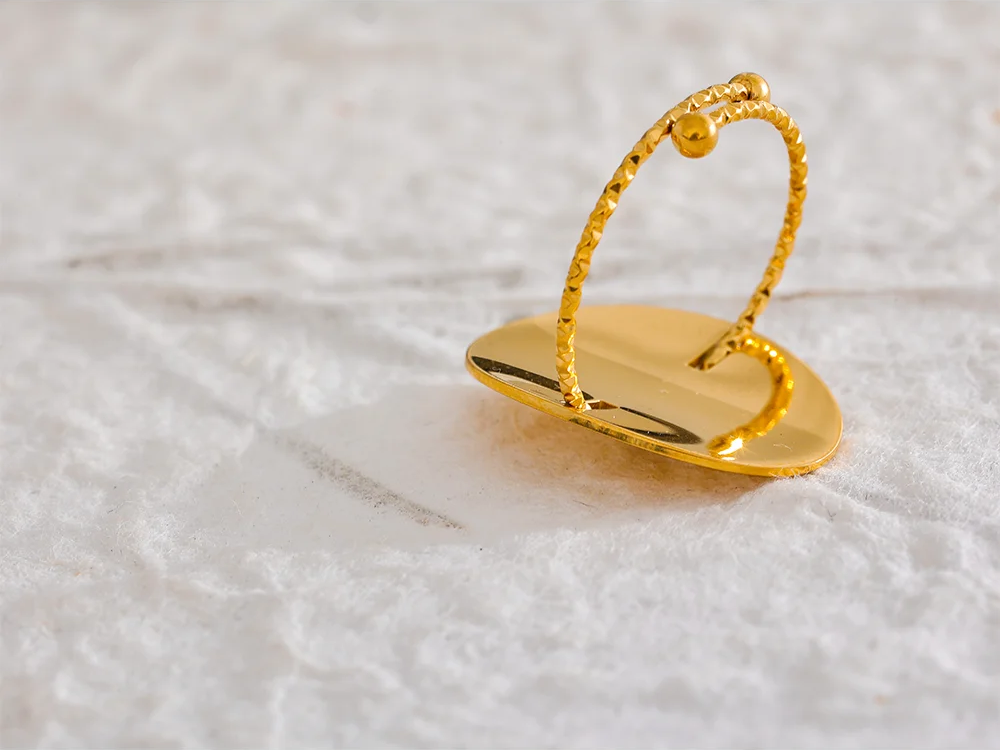 Minimalist adjustable large thin fashion ring - product image