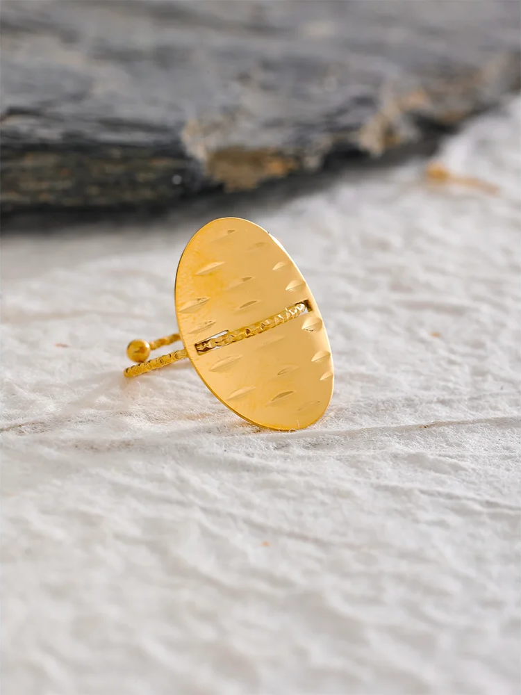 Minimalist adjustable large thin fashion ring - product image