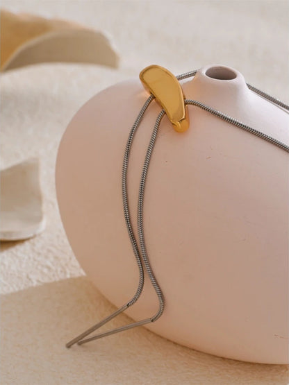 Minimalist adjustable long sweater chain necklace - product image