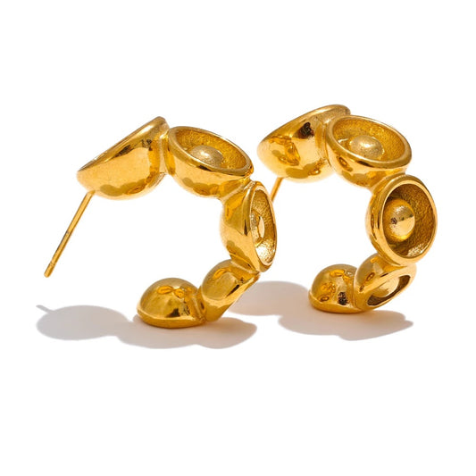 Minimalist c shape hoop earrings anti allergic - product image