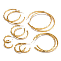 Minimalist C-Shape Round Daily Waterproof Hoop Earrings