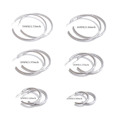 Minimalist c-shape round daily waterproof hoop earrings - product image