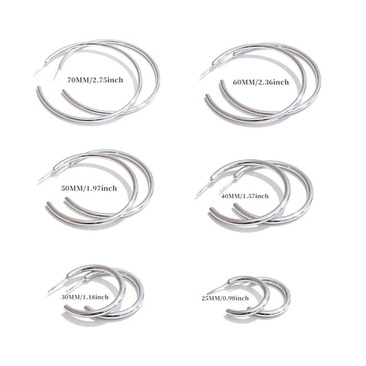 Minimalist c-shape round daily waterproof hoop earrings - product image