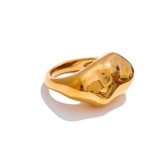 Minimalist cast metal statement finger ring - product image