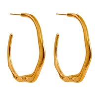 Minimalist Contemporary Chic Waterproof Hoop Earrings