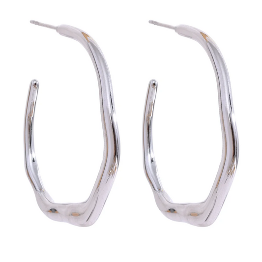 Minimalist contemporary chic waterproof hoop earrings - product image