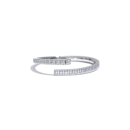 Minimalist cubic zirconia open modern ring - product image