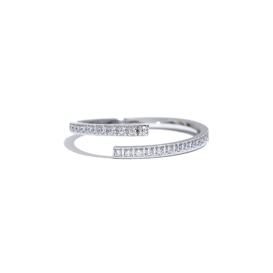Minimalist cubic zirconia open modern ring - product image