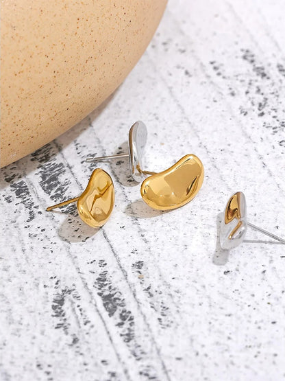 Minimalist daily metal stud earrings women - product image