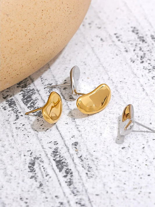 Minimalist daily metal stud earrings women - product image