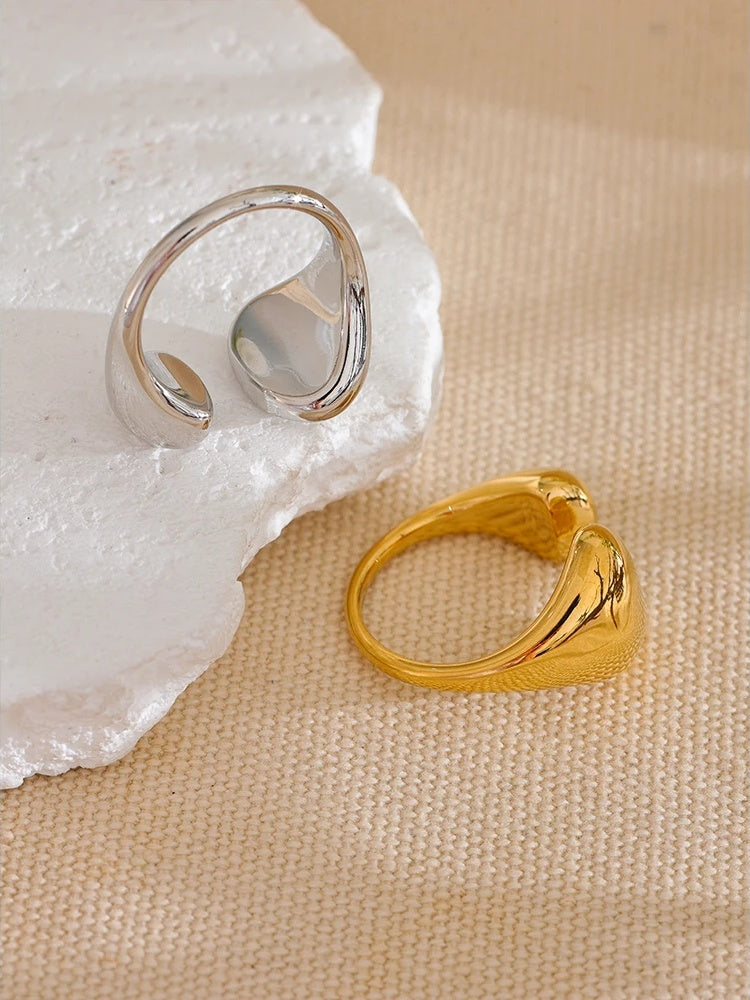 Minimalist daily smooth open adjustable ring - product image