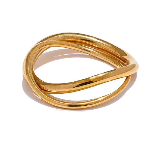 Minimalist double round fine women's ring - product image