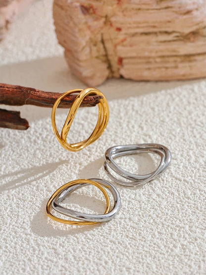 Minimalist double round fine women's ring - product image