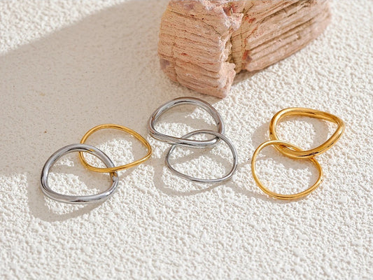 Minimalist double round fine women's ring - product image
