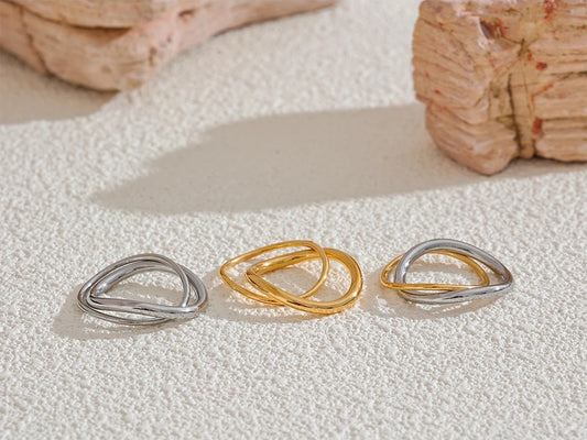 Minimalist double round fine women's ring - product image