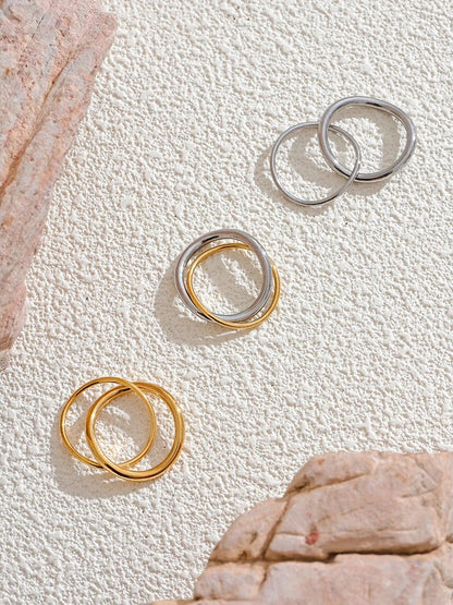 Minimalist double round fine women's ring - product image