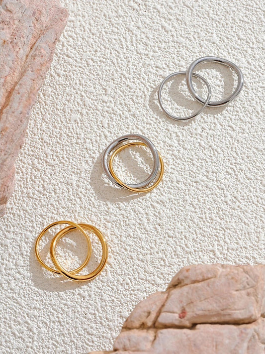 Minimalist double round fine women's ring - product image