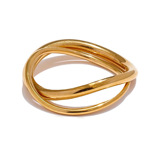 Minimalist double round fine women's ring - product image