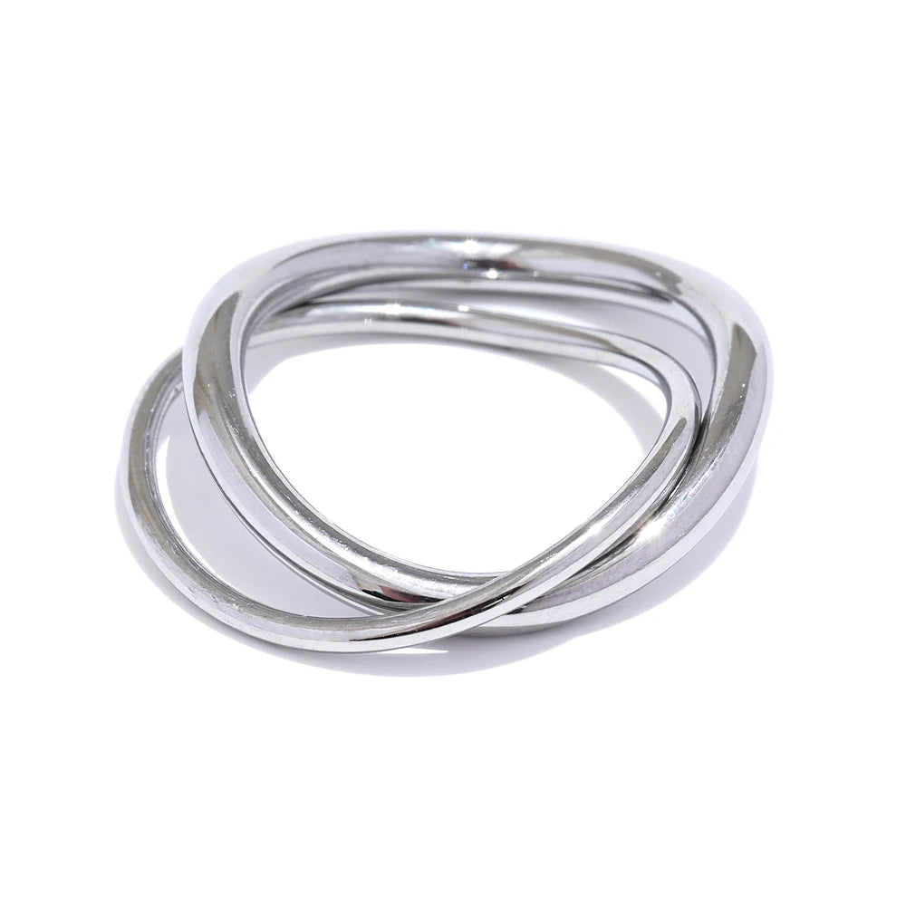 Minimalist double round fine women's ring - product image