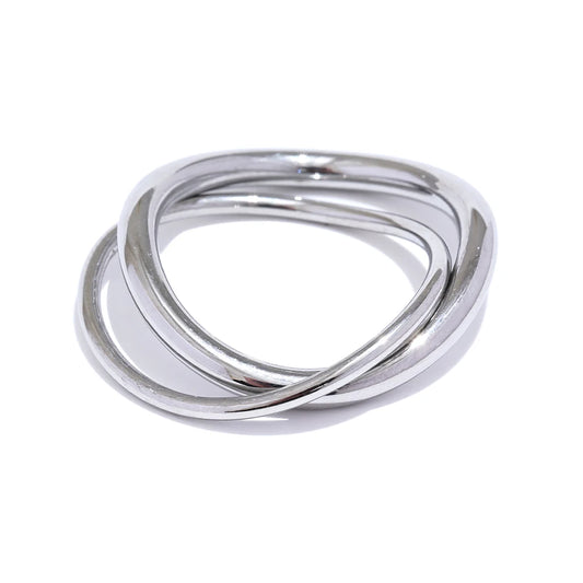 Minimalist double round fine women's ring - product image