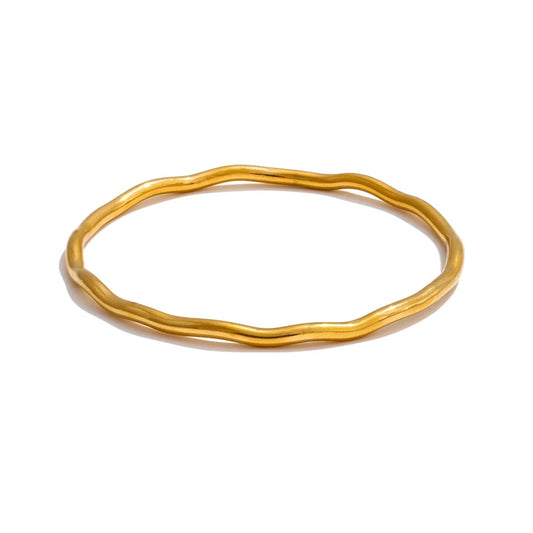 Minimalist hammered minimalist bangle bracelet - product image