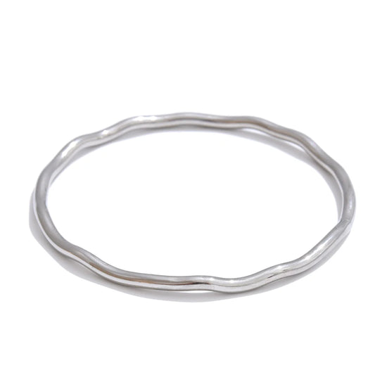 Minimalist hammered minimalist bangle bracelet - product image