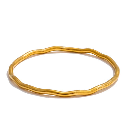 Minimalist hammered minimalist bangle bracelet - product image