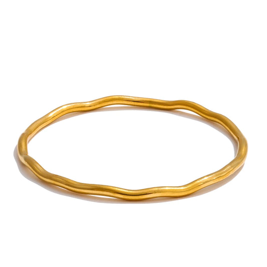 Minimalist hammered minimalist bangle bracelet - product image