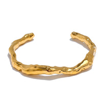 Minimalist Hammered Open Cuff Wrist Bracelet