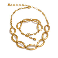 Minimalist Handmade Chain Necklace Bracelet Set