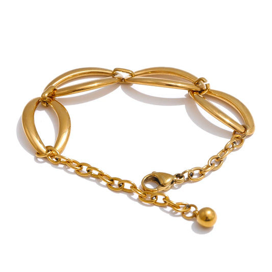 Minimalist handmade chain necklace bracelet set - product image