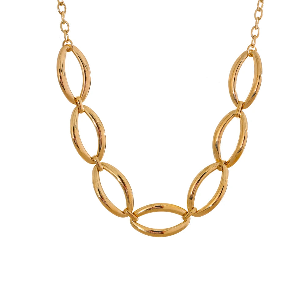 Minimalist handmade chain necklace bracelet set - product image