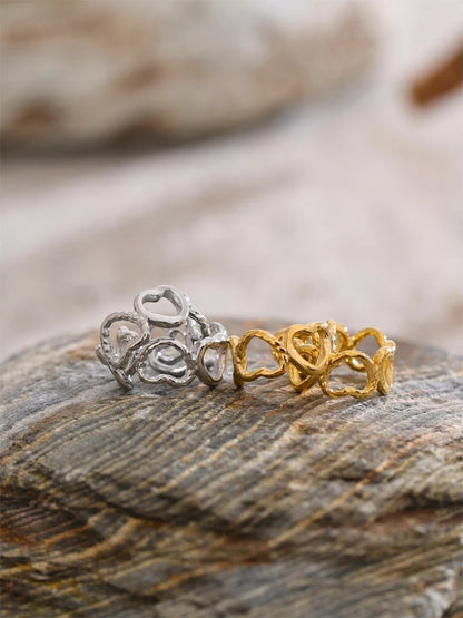 Minimalist heart hollow ear bone clip earrings - product image
