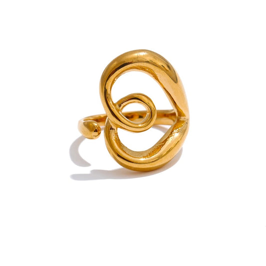 Minimalist heart love hollow adjustable ring - product image