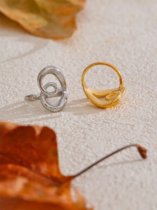 Minimalist heart love hollow adjustable ring - product image