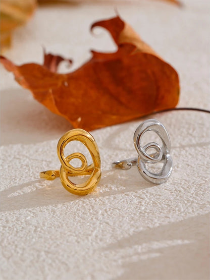 Minimalist heart love hollow adjustable ring - product image
