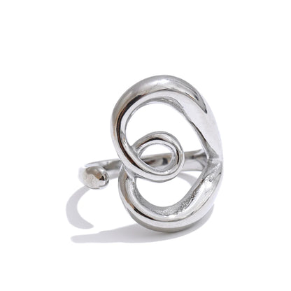 Minimalist heart love hollow adjustable ring - product image
