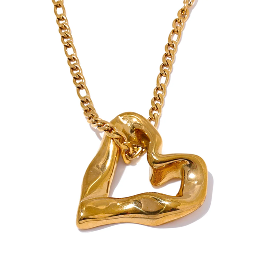 Minimalist heart love hollow necklace pendant - product image