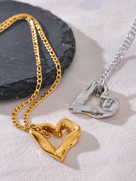Minimalist heart love hollow necklace pendant - product image