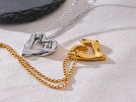 Minimalist heart love hollow necklace pendant - product image