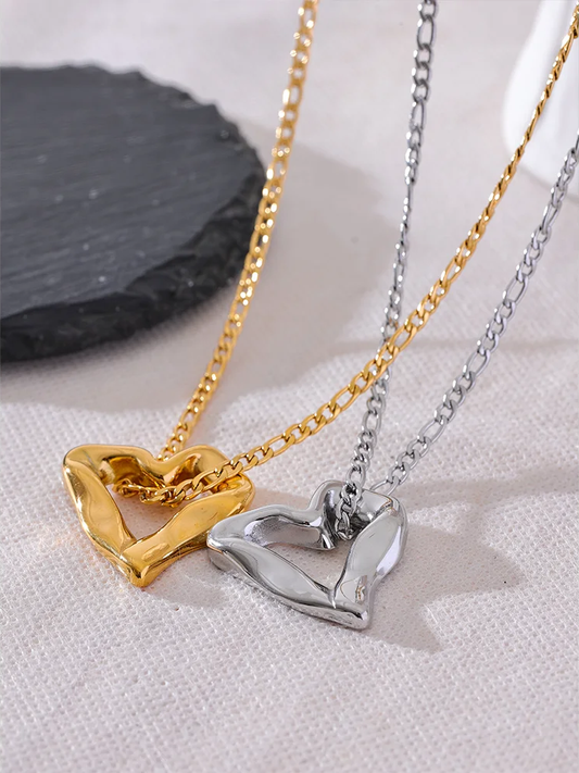 Minimalist heart love hollow necklace pendant - product image