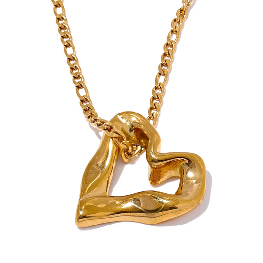 Minimalist heart love hollow necklace pendant - product image