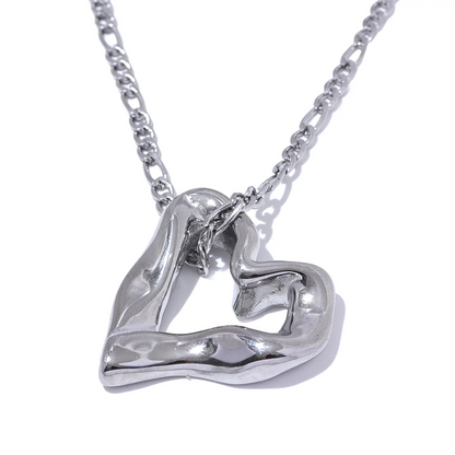 Minimalist heart love hollow necklace pendant - product image