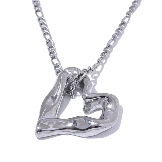 Minimalist heart love hollow necklace pendant - product image